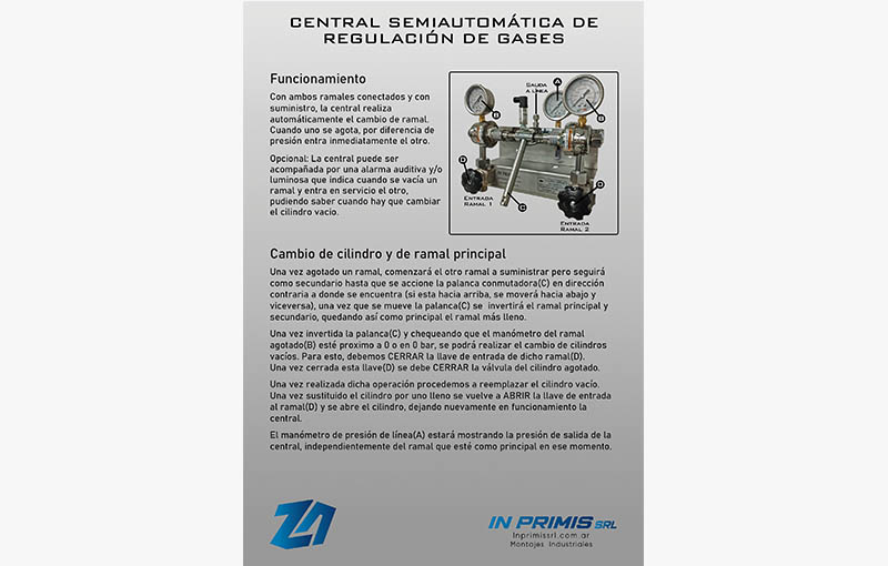 Central SEMI-AUTOMATICA PARA GASES INDUSTRIALES